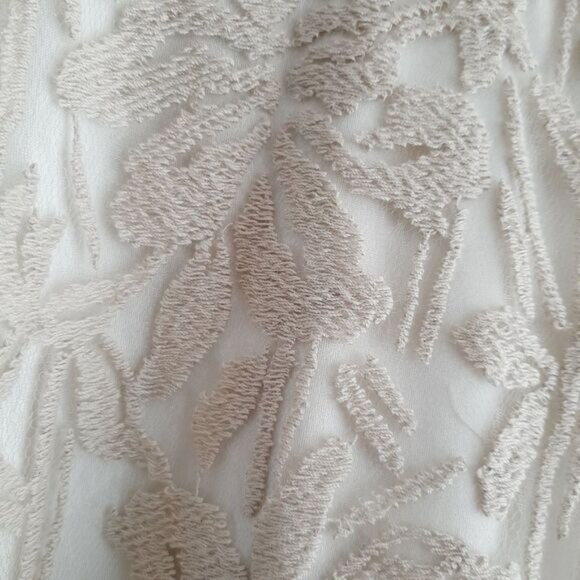 TADASHI SHOJI Embroidered Lace Cap Sleeve Blouson Knee Length Cream Dress Sz 6 - Picture 8 of 15